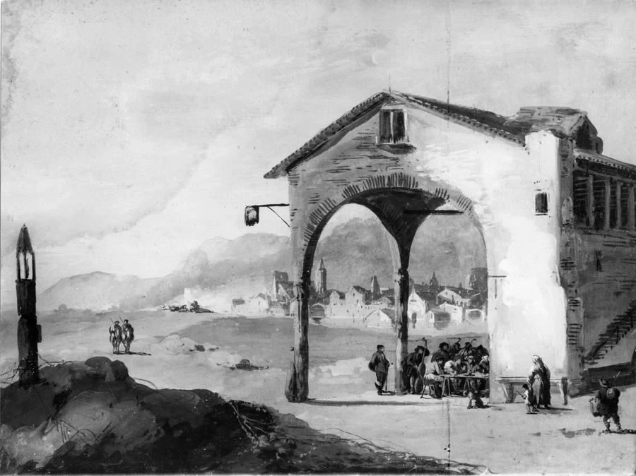Paesaggio con osteria